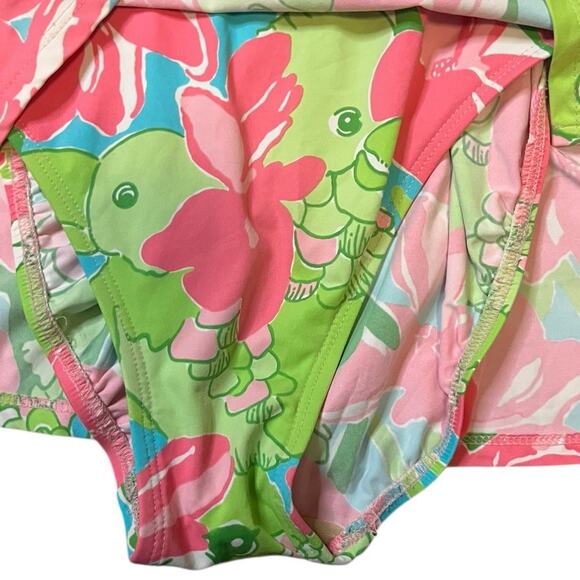 Lilly Pulitzer One-Piece Parrot Pattern Pink & Green Swimsuit Size 8  Vintage - Picture 5 of 10